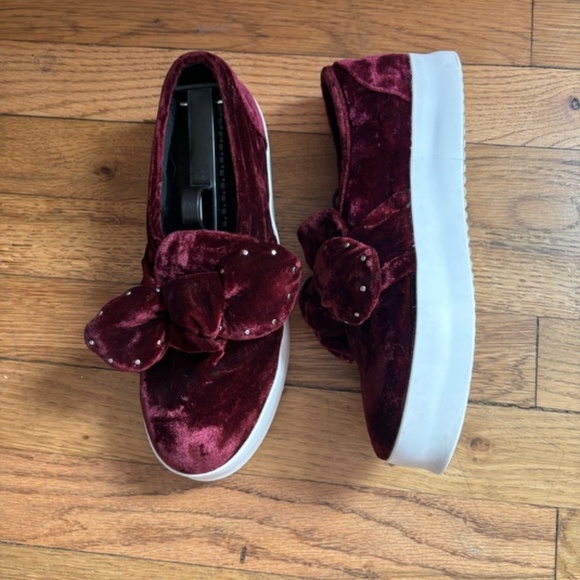 Rebecca Minkoff Stacey Velvet Studded Bow Slip-On Sneakers - Picture 14 of 16